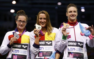 Ignacio (esquerra) dalt del podi de l'Europeu de Berlin | Arxiu RS